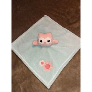 Baby Gear Security Blanket Lovey Owl Green Pink flowers